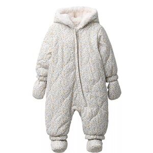Zara padded floral snowsuit 9-12M